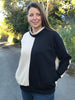 Carlton Sweatshirt top in Black/stone and Navy/stone