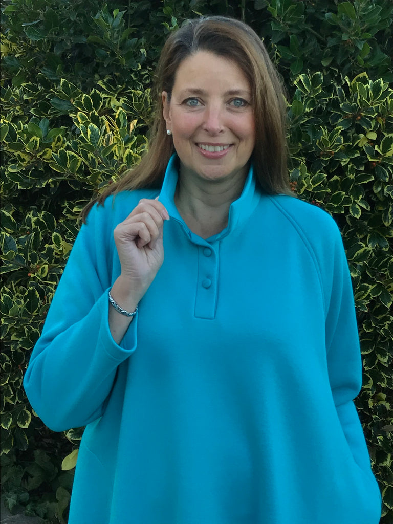 Burnsall sweatshirt/leisure top in new Peacock Blue