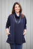 Eva Jersey Swing Top in Navy and Black