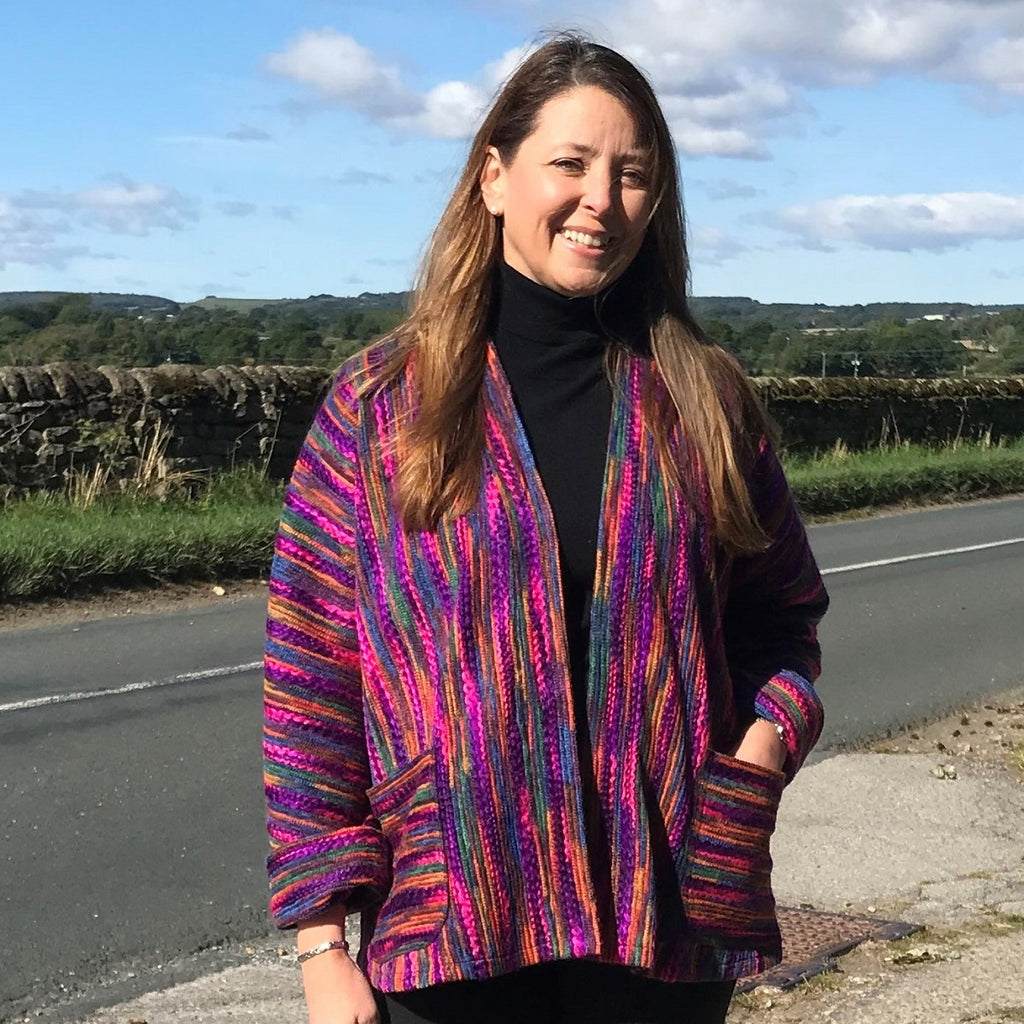 Waverley oversized Jacket in Pink/Purple multi