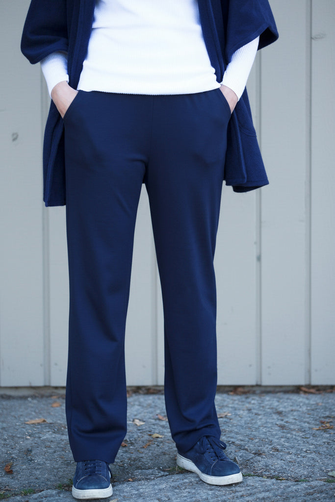 Cove Jersey Trousers in Navy and Black