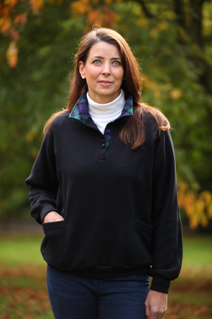 Askrigg top with tartan collar