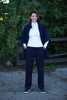 Cove Jersey Trousers in Navy and Black