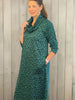 Weekender jersey dress in emerald/black and three lengths
