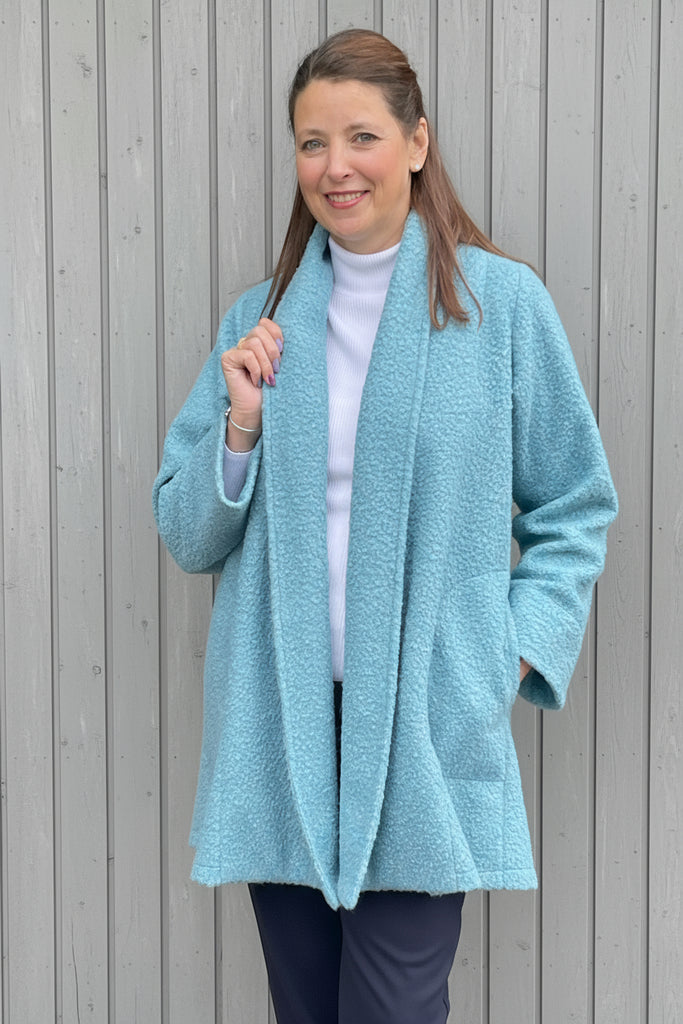 Linton boucle Jacket in soft Aqua