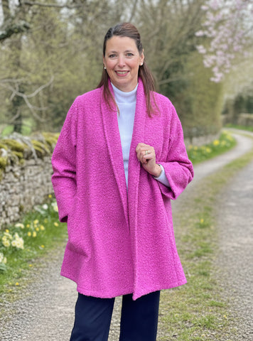 Limited edition Linton boucle Jacket in soft Raspberry