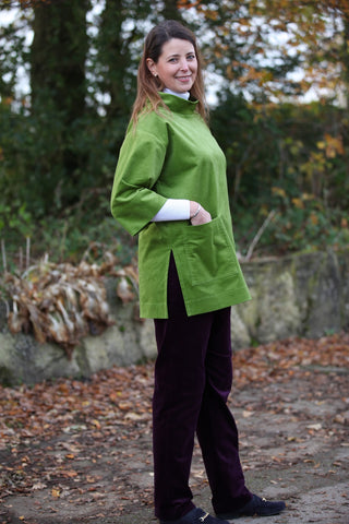 Sandy Smock in corduroy in  Leaf