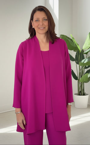 Buckingham crepe Jacket in Deep Magenta