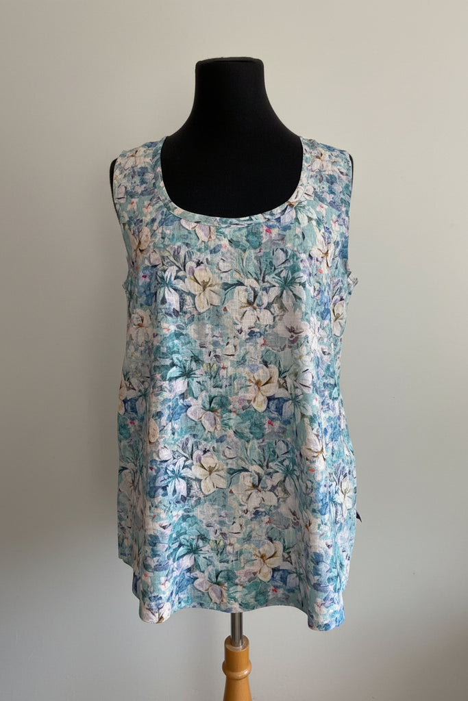 Selina vest in Pale sage/jade  multi