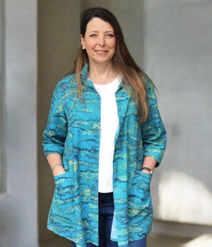 Charlotte swing Shirt in Jade multi sizes 14 and 18 only