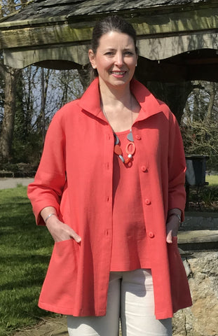 Sale Charlotte Swing Jacket in Terracotta and Navy