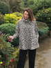 Swaledale Fleece Swing Top in Snow Leopard print with Deep or Narrow Cowl