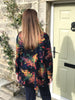 Charlotte swing Shirt in two colours  Navy floral and Teal Floral