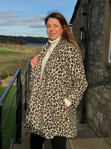 Skipton Jacket in Snow Leopard print Size 14 only