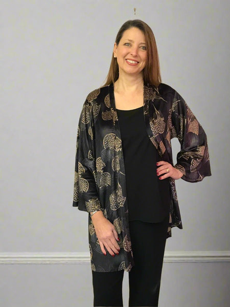 Velour kimono sleeved Jacket in two colours