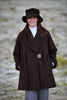 Helmsdale Fleece Coat in Navy  and Chocolate