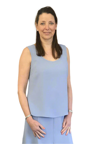Cleo  short crepe vest in four colours