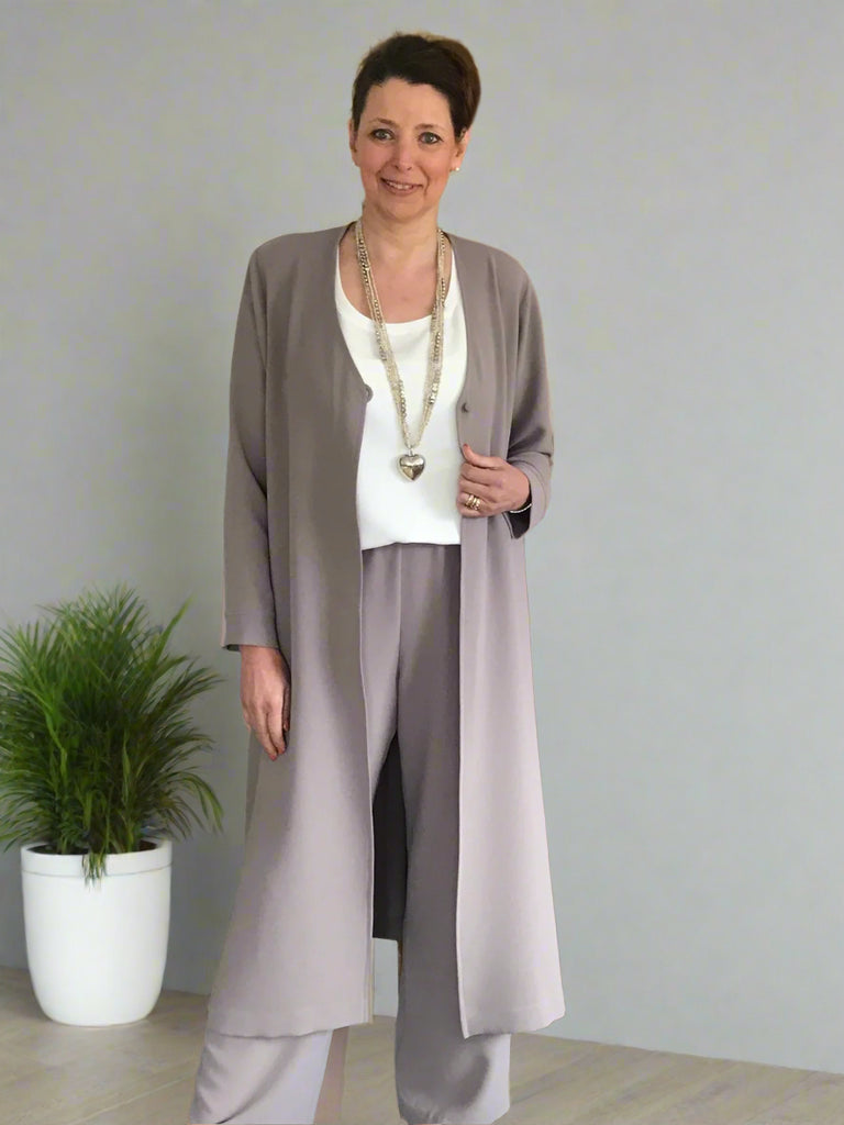 Sale Seaton long crepe coat in two colours