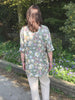 Hampton dolman sleeved top in soft sage/cream floral print