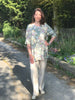 Hampton dolman sleeved top in soft sage/cream floral print