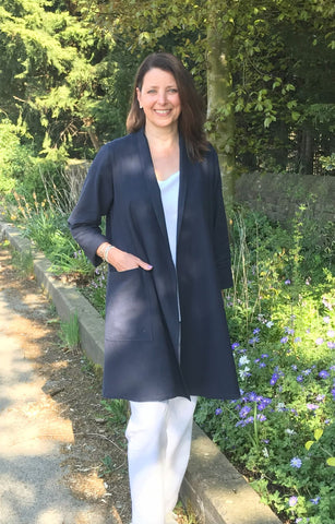 Island long swing Jacket in dark navy