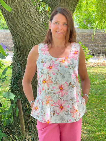 Selina Linen/cotton vest