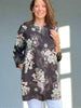 Nepal long tunic in Chocolate print
