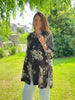 Nepal long tunic in Chocolate print
