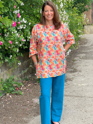 India oversized summer top in four prints