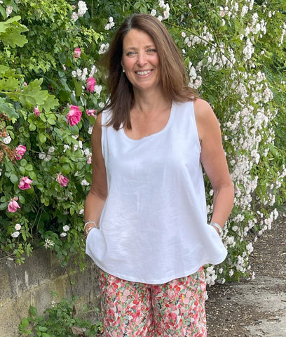 Selina linen/cotton vest in 8 colours