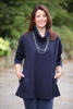 Eva Jersey Swing Top in Navy and Black