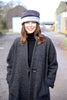 Tri colour reversible Fleece Hat in Grey/black