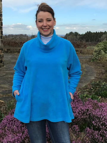 Swaledale Fleece Swing Top with small cowl neckline in 6 colours.
