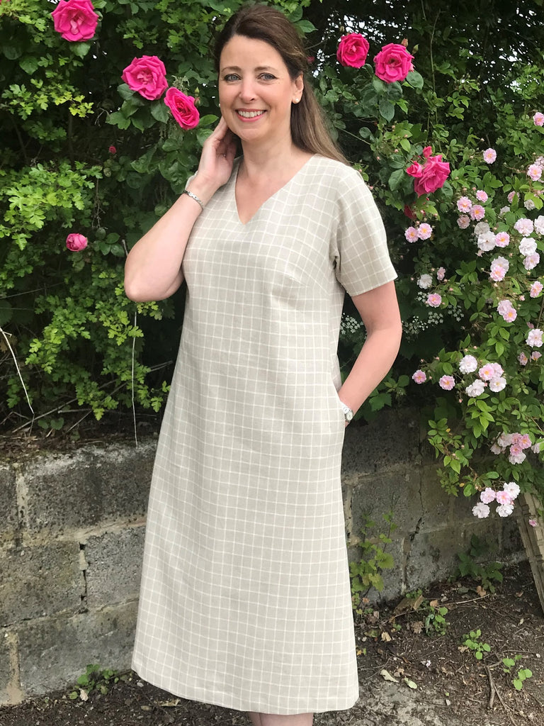 Kelly V neck linen/cotton dress