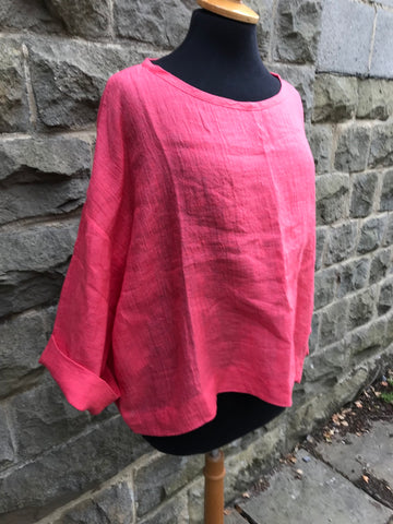 India Linen Cropped Top in Pale Tangarine