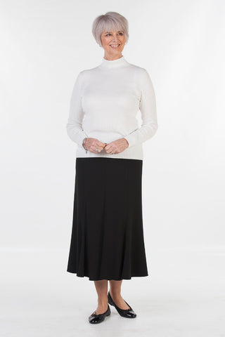 Stratford Jersey Skirt in Black and Navy
