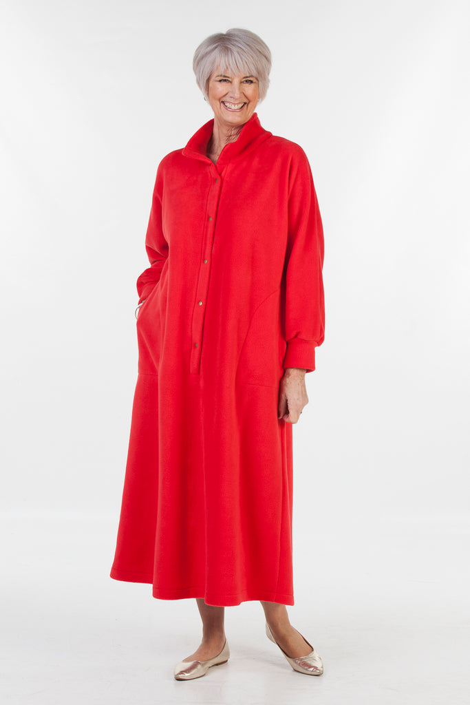 Fleece Kaftan - Part front opening in 8 colours and 3 lengths.  Now available in Black Watch
