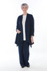 Iona Crepe Jacket in Navy Black and Raspberry