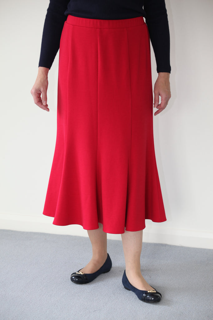 Stratford Jersey Skirt in Claret size 24