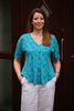 Karina Jersey Top in Aqua/blue ad Blue/white  Sizes 12/14 and 14/16  only