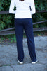 Cove Jersey Trousers in   Navy  Black  and Grape