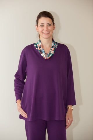 Eva Jersey Top with soft cowl