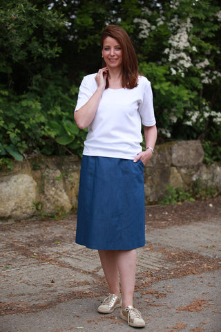 Denim Skirt in Jeans Blue  12 - 20