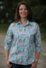 Tara Floral Shirt in Turquoise print