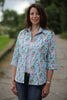 Tara Floral Shirt in Turquoise print