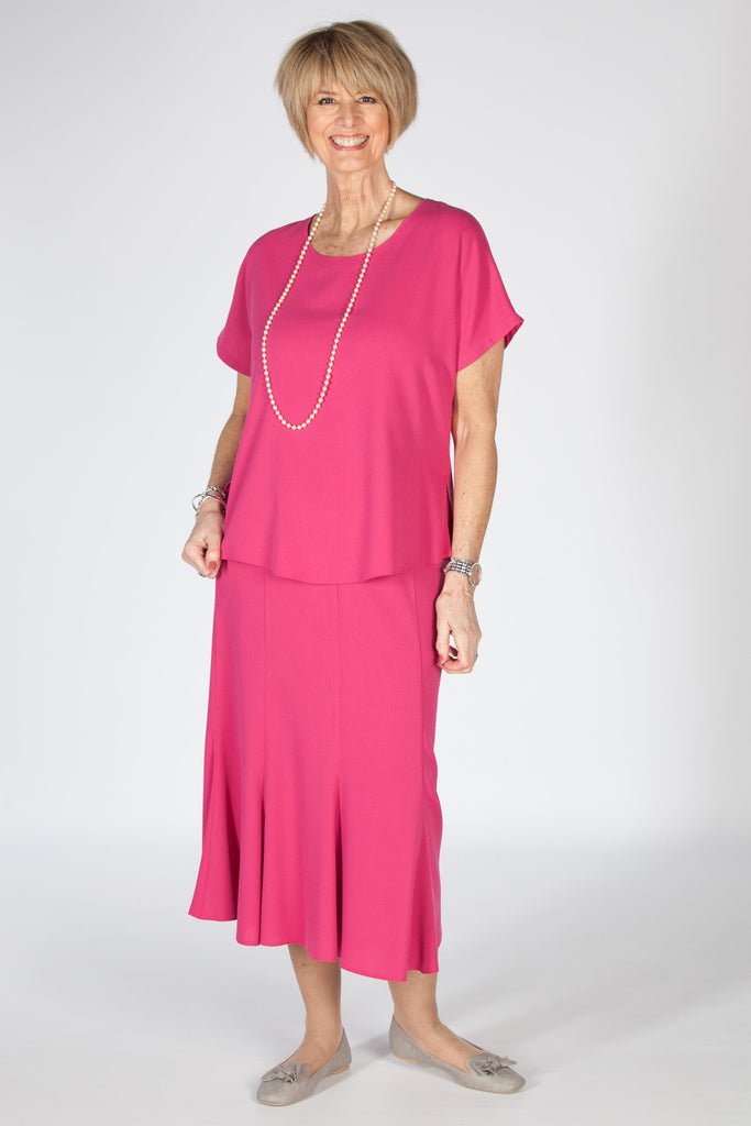 Sale Stratford Crepe skirt in Raspberry size 12  only