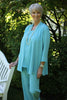 Camelia Crepe Trousers in Pale Turquoise Size 14 only
