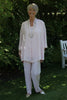 Camelia Crepe Trousers in Shell Pink Size 14