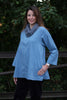Nepal top in Babycord in Cameo blue