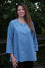 Nepal top in Babycord in Cameo blue